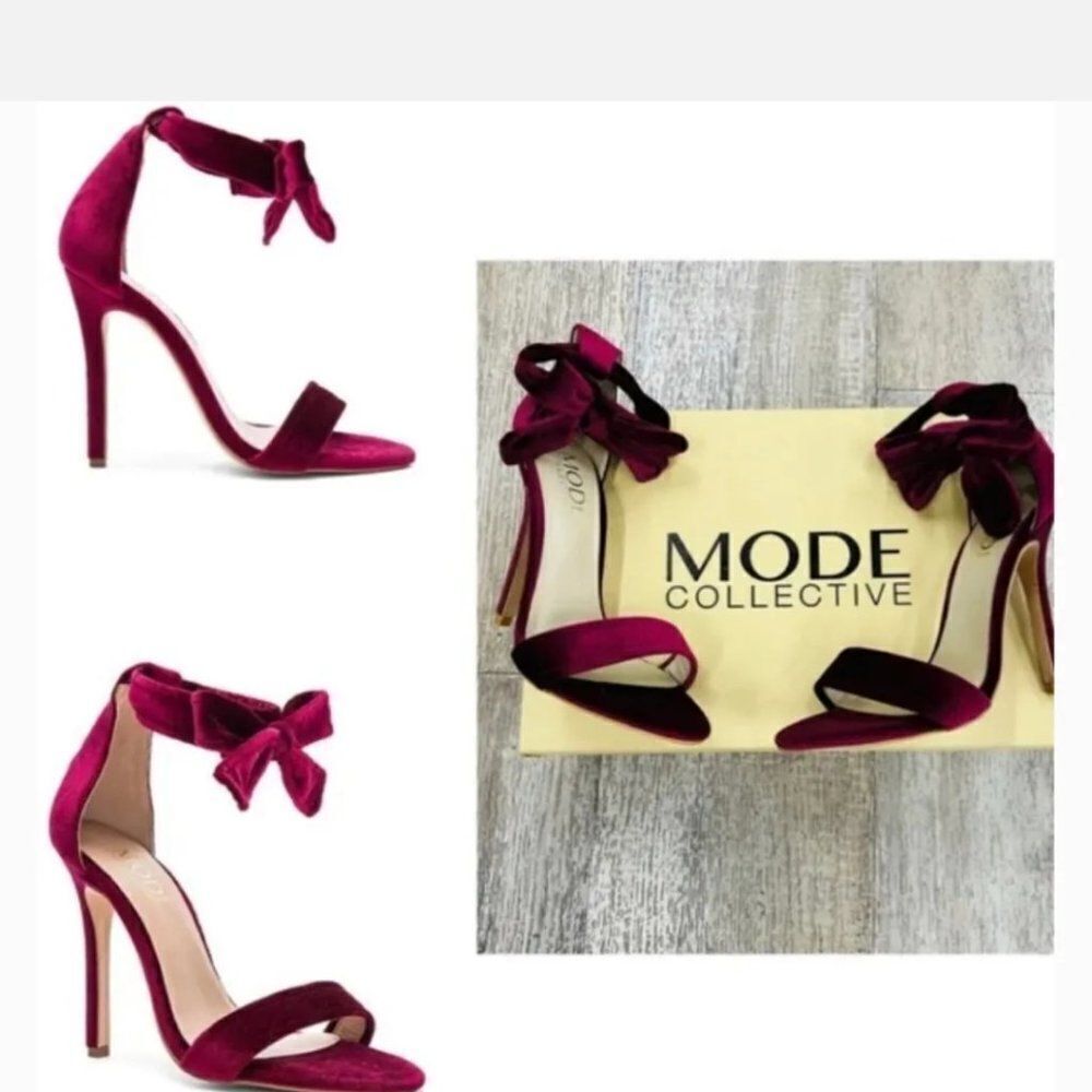 The MODE Collective Sage Sandal - Bordeaux Velvet